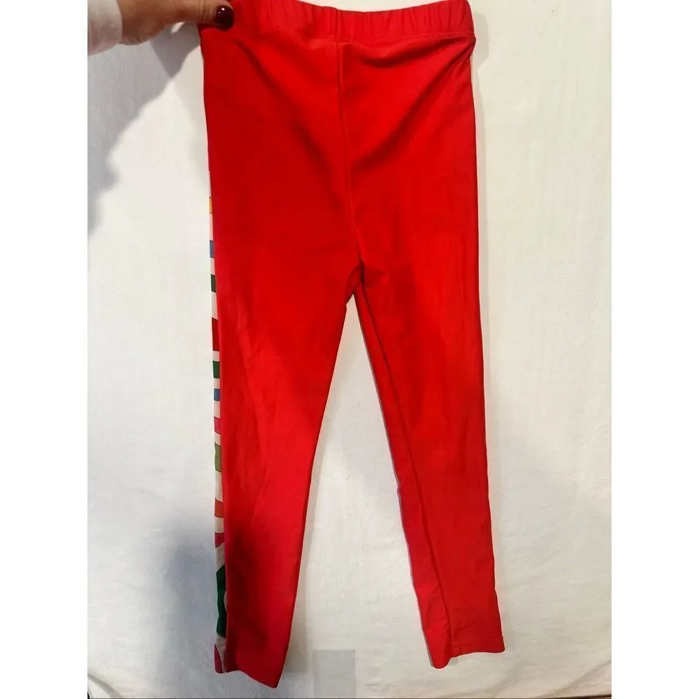 Emilio Pucci Marmo Print Red Girls Leggings, Size 6